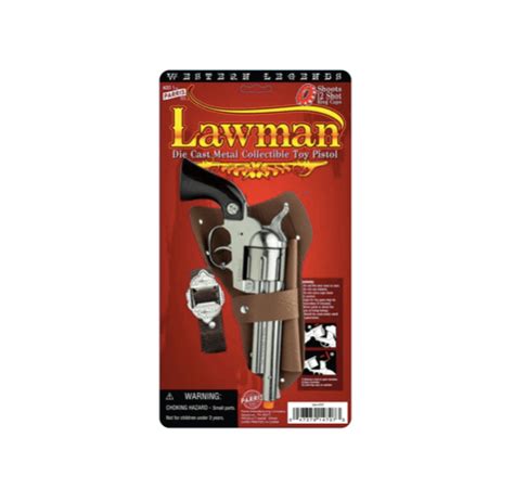 Cap Gun Lawman Die Cast Metal Collectible Toy Pistol By Harris Recognized As One Of New