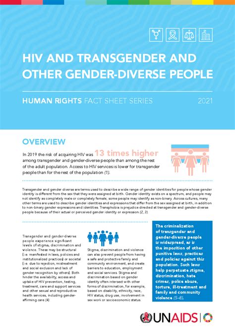 Hiv And Transgender And Other Gender Diverse People — Human Rights Fact