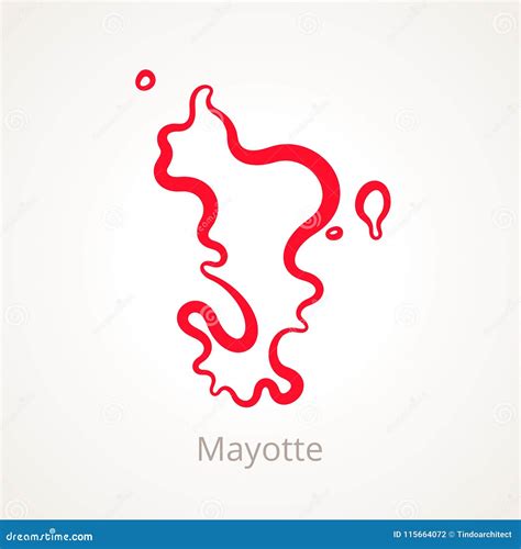 Mayotte - Outline Map stock vector. Illustration of simple - 115664072