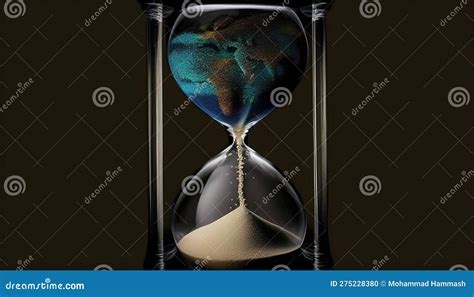 Earth In An Hourglass A Timeless Artwork Made With Generative Ai Stock Illustration