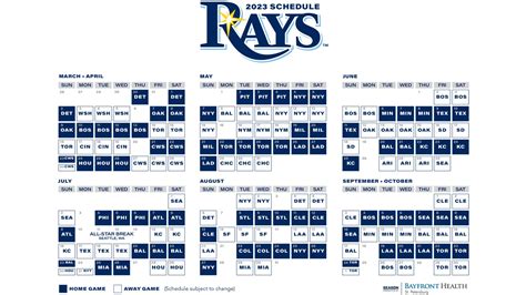 Tampa Bay Rays Spring Training Schedule 2024