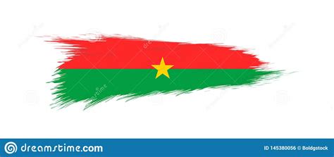 Bandera De Burkina Faso En Movimiento Del Cepillo Del Grunge