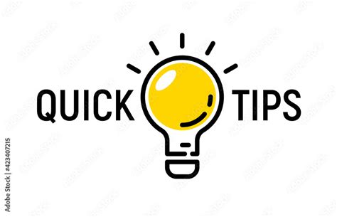 Quick Tip Hint Vector Icon Bulb Fact Tip Idea Line Icon Logo Guide