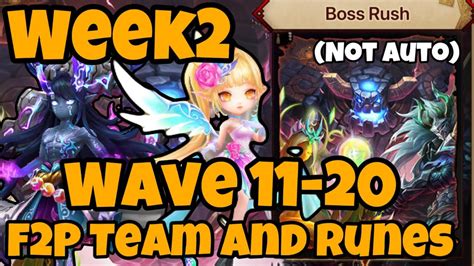 Summoners War Boss Rush Event Week Wave F P Team And Runes Not