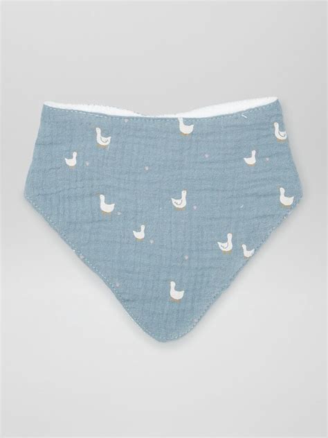 Lot De Bavoirs Bandana Blanc Bleu Kiabi