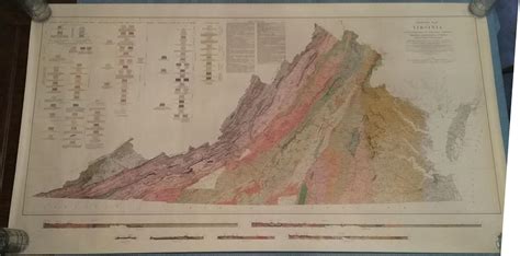 Antique 1928 Geologic MAP OF VIRGINIA USGS, Va. Geological Survey ...