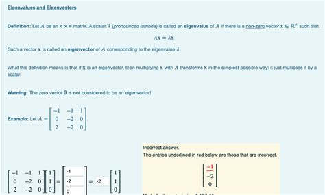 Solved Eigenvalues And Eigenvectors Definition Let A Be An