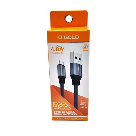 Cabo USB para Tipo C Reforçado Turbo 4 8A a Gold