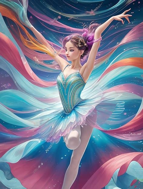 Premium Photo A Beautiful Brunette Woman In Long Evening Dress Ballerina Dancer