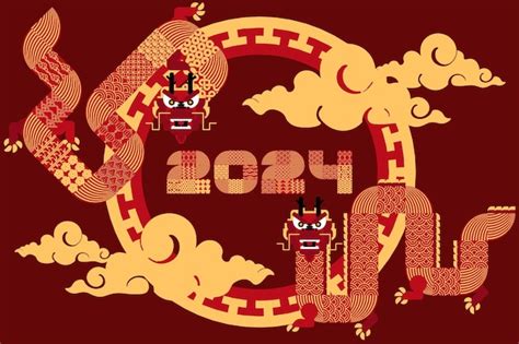 Premium Vector Red And Gold Flat Dragon Vector For Chinese New Year