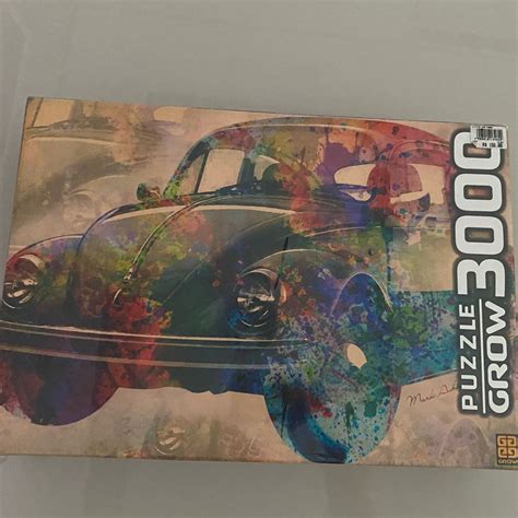 Quebra cabeça Grow Fusca Colorido Novo 3 Mil Peças Jogo de Tabuleiro