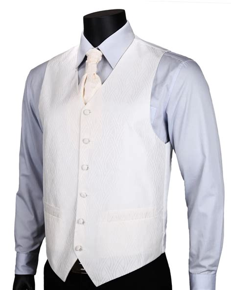 VE03 White Floral Top Design Wedding Men 100 Silk Waistcoat Vest Pocket