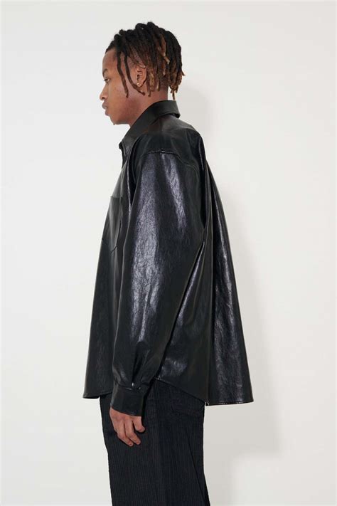 Our Legacy Coco 70s Cageian Faux Leather Shirt - Black | Garmentory