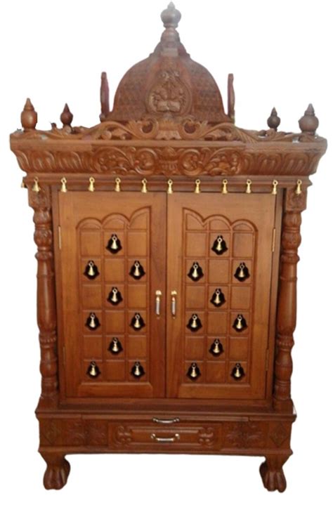 Traditional Brown Teak Wood Temple For Home Size Dimension 4x2x3