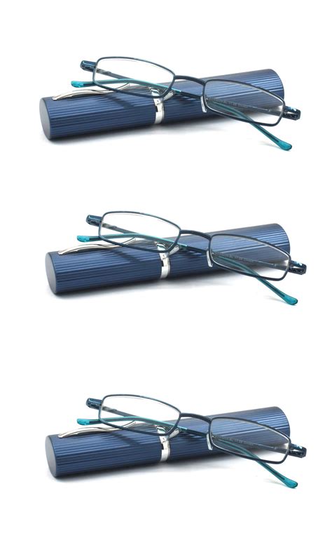 Eye Zoom 3 Pack Ultra Slim Compact Tube Reading Glasses With