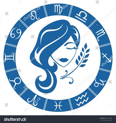 Virgo Zodiac Sign Isolated On White Stock Vector 237436786 Shutterstock