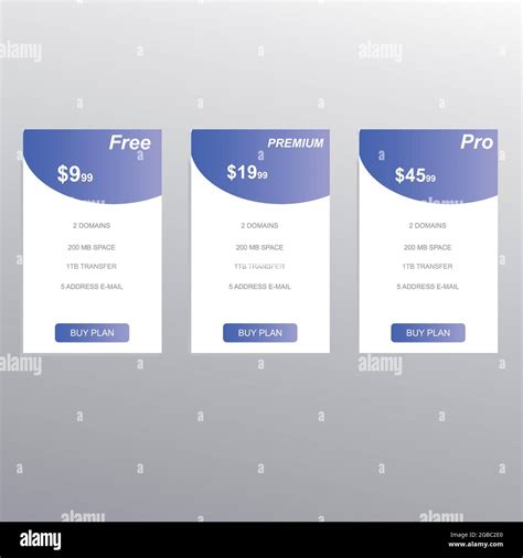 Comparison Table Price Chart Template Business Plan Pricing Grid Web