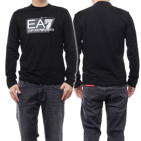 Emporio Armani エンポリオアルマーニ Ea7 メンズクルーネックロングtシャツ 3dpt64 Pj03z ブラック