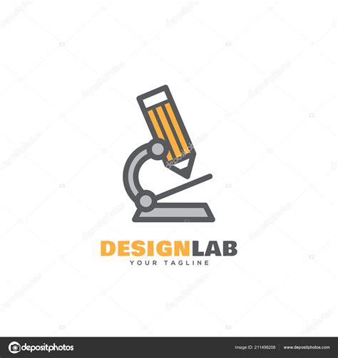 Design Lab Logo Design Template Stylized Microscope Vector Illustration