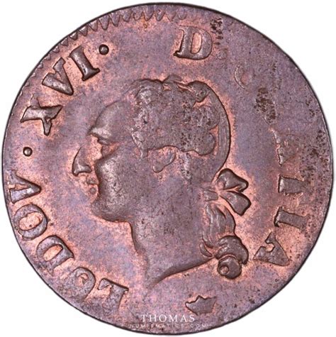 Monnaie France Louis Xvi Liard L Cu M Toulouse Thomas