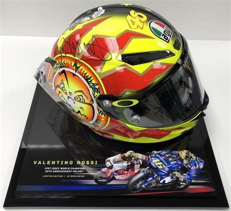 Valentino Rossi 20th Anniversary AGV Helmet - Autographed Collectables