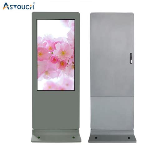 55 Inch Outdoor Digital Signage Totem 4K IP65 Floor Free Standing