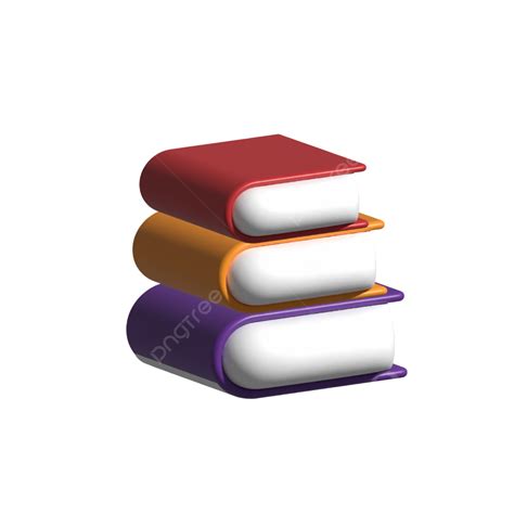 ícone De Livros 3d Com Fundo Transparente Png Livro 3d Livros 3d