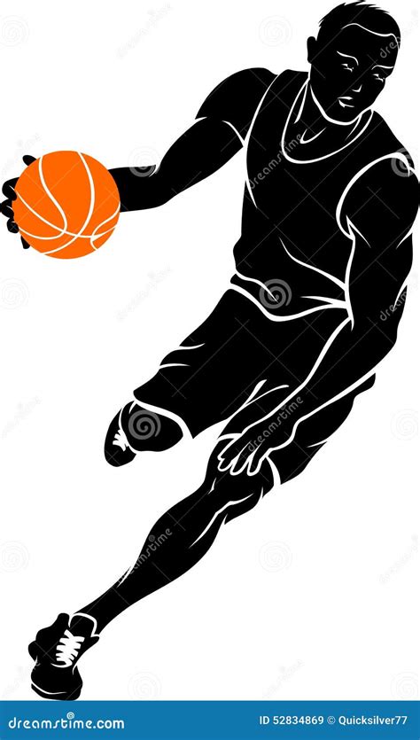 Silueta Del Regate Del Baloncesto Ilustración del Vector Ilustración