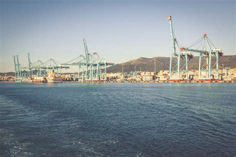 ALGECIRAS, SPAIN - MAY 1,2013: Container Terminal in the Industrial Port of Algeciras in ...