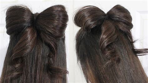 Hair Bow Tutorial Hairstyle Half Updo For Medium Long Hair Youtube