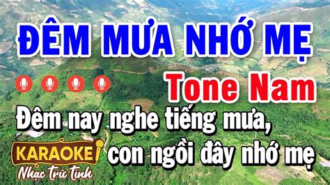 Karaoke Đêm Mưa Nhớ Mẹ Tone Nam Nhạc Sống Style Rumba Pro TH 2 YouTube