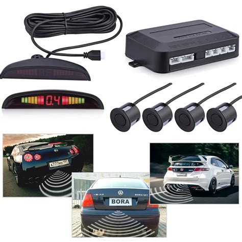 Car Auto Backup Reverse Radar System Alarm Kit Parking Sensors Led