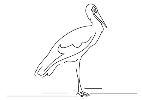 Premium Vector Cartoon White Stork On Stone