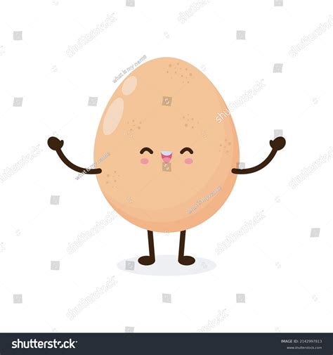 Funny Cartoon Cute Happy Chicken Egg Stock Vector Royalty Free