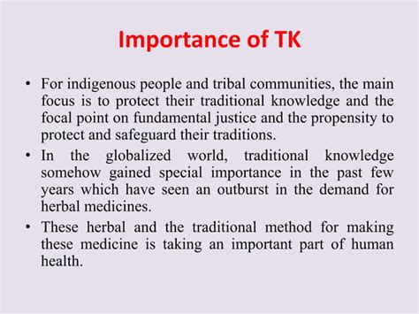 Traditional Knowledge Definition Scope And Importance Protection