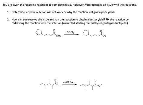 Solved You are given the following reactions to complete in | Chegg.com 
