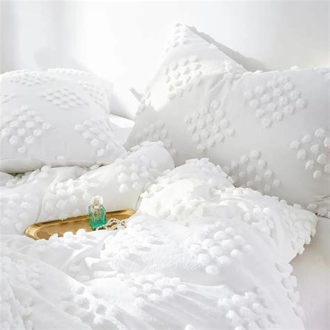 Cupocupa King Size Comforter Set White Comforter Boho Tufted