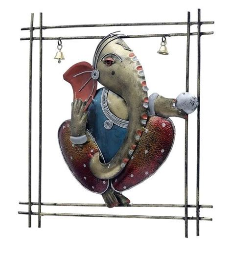 Wall Art Iron Lord Ganesha Wall Art In Multicolour Gkw Retail