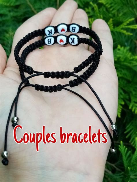 Couples Bracelets Initial Bracelet Boyfriend Bracelet His And Her Bracelet Friendship