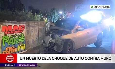 Lurín Choque de auto contra muro dejó un muerto