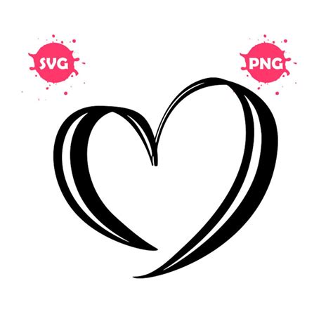 Heart Outline Svg Hand Drawn Heart Svg Heart Svg Sketch Valentine