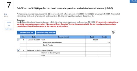 Solved Brief Exercise 9 13 Algo Record Bond Issue At A Chegg