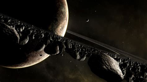 Planet Asteroid Space Digital Art Planetary Rings Space Art Hd