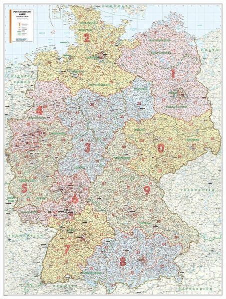 Postleitzahlenkarte Deutschland Als Poster Landkarten Bei B Cher De