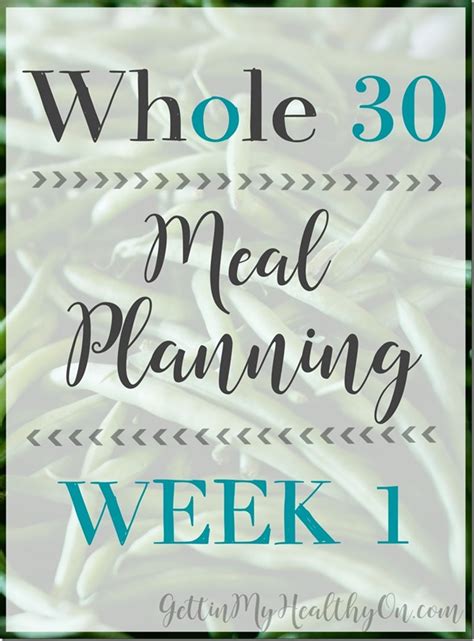 Whole 30 Meal Plan Week 1