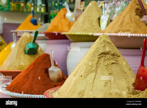 Spices At The Market Marrakech Morocco Stock Photo Alamy