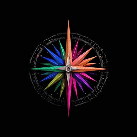 Premium Photo Prismatic Needle A Compass Icon With A Shimmering