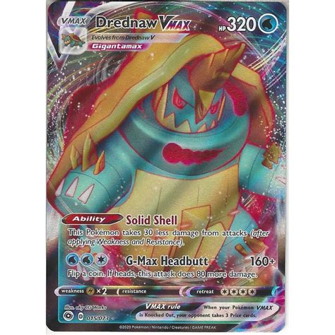 Pokemon Trading Card Game 015 073 Drednaw VMAX Rare Ultra Card