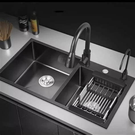 Promo Bak Cuci Piring 8245 Black Kran PANTRY Kitchen Sink 2 Lobang