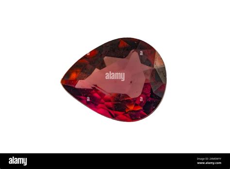 Natural Red Sapphire Gem On Isolated White Background Stock Photo Alamy
